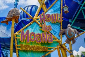 Sign for Honu and Ika Moana Slides at Volcano Bay -Universal Orlando Resort