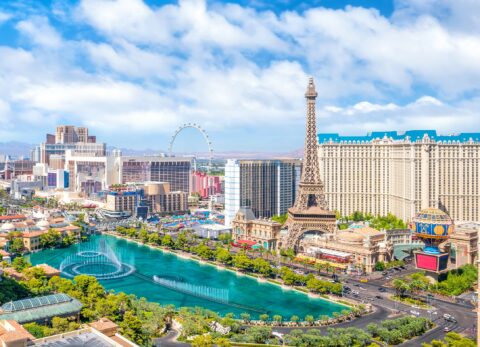 Aerial view of Las Vegas strip in Nevada - 3 Day Las Vegas with Kids Itinerary