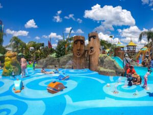 Tot Tiki Reef is an adorable toddler play area with spraying Maori fountains, slides and a kid-size volcano. - Everything You Need to Know For the Perfect Day at Volcano Bay