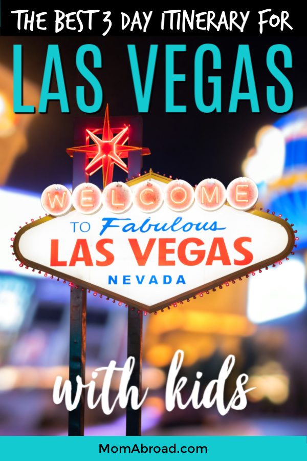 All the top family-friendly attractions, restaurants, hotels and shows laid out in one easy to navigate 3-day itinerary for visiting Las Vegas with kids. Plus ways to save big on sightseeing! #LasVegasWithKids #LasVegas #LasVegasItinerary #FamilyFriendlyVegas #familytravel #vegas